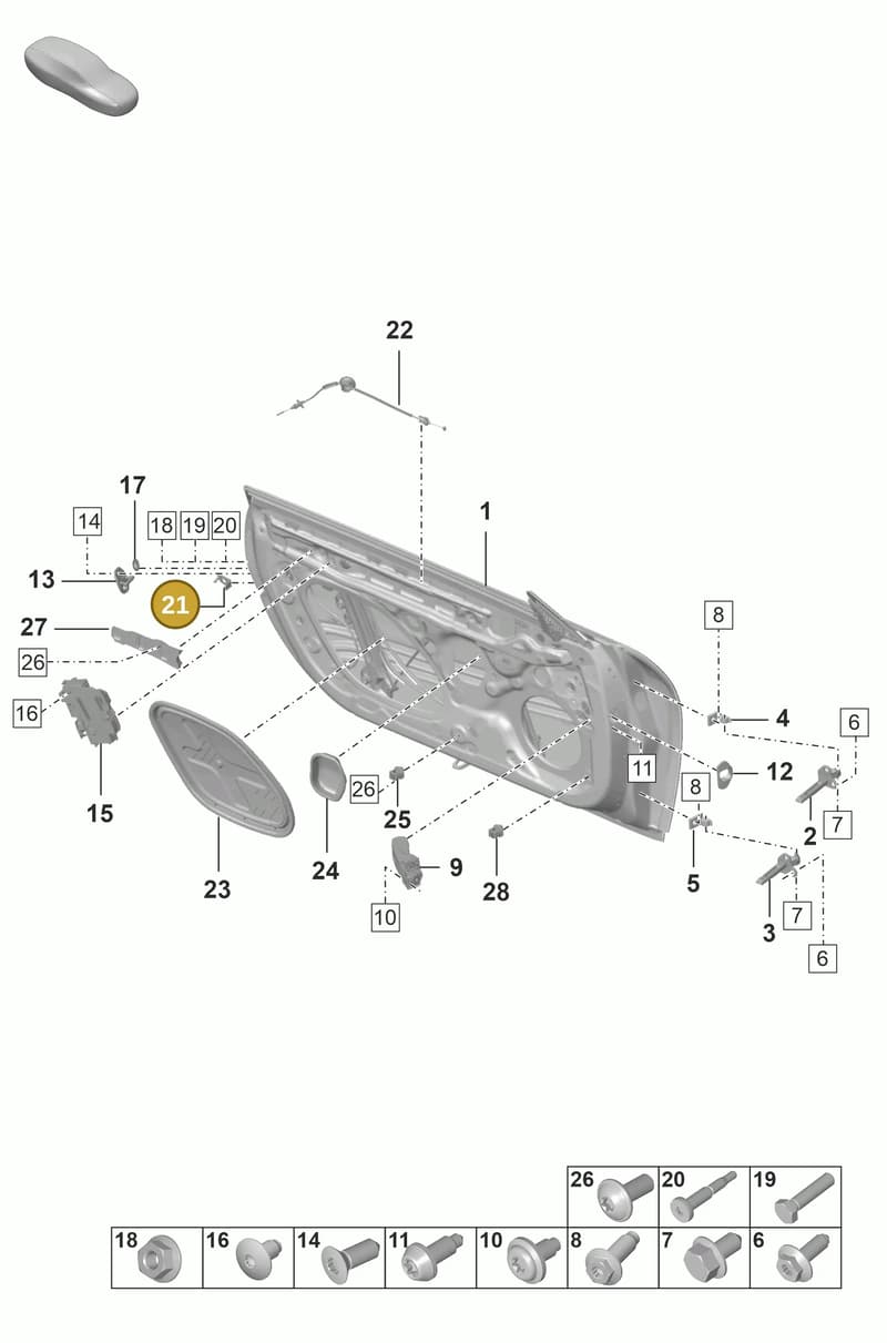 992839983A — Porsche 911 (2021-2022) diagram p53804000, position 21