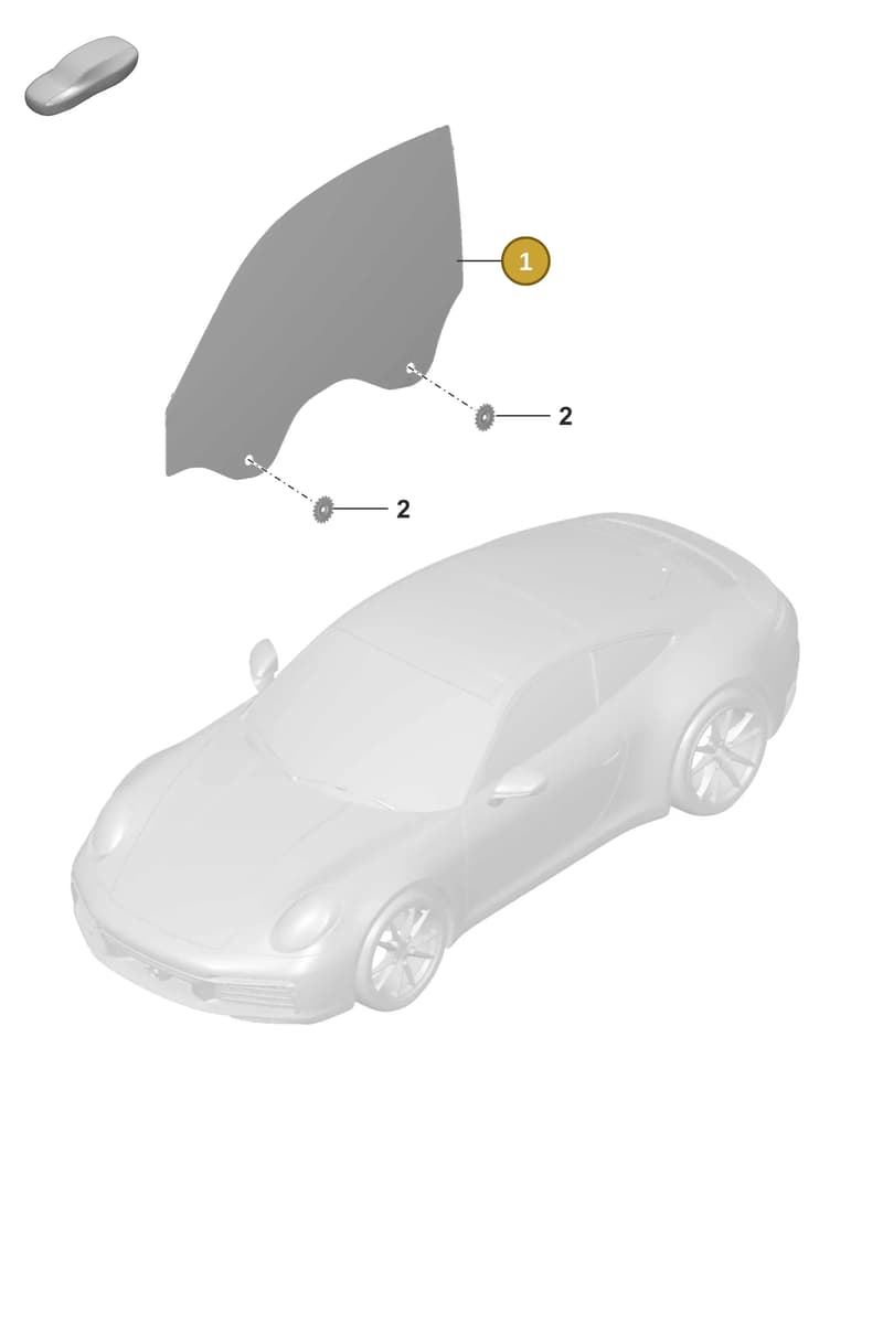 992845019D — Porsche 911 (2018-2024) diagram p53805010, position 1