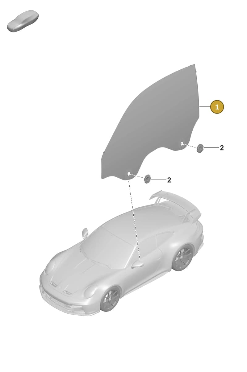 992845020H — Porsche 911 (2021-2022) diagram p59805010, position 1