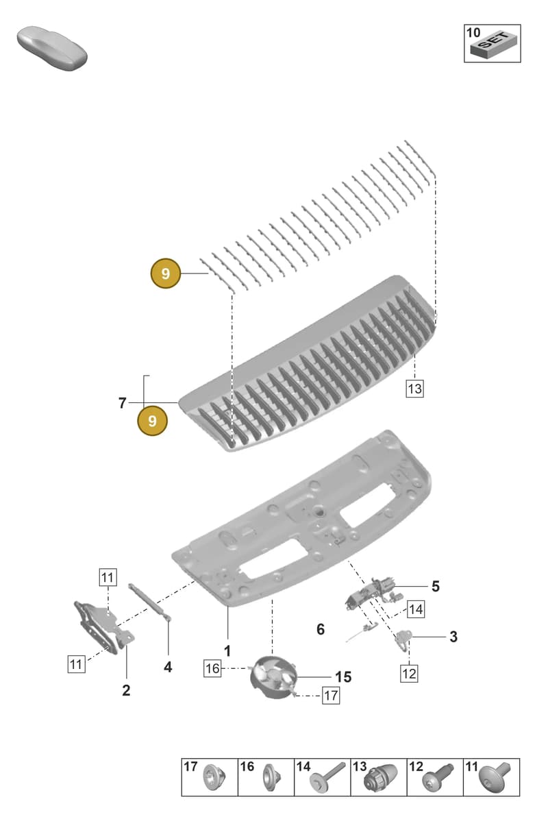 992853551AG2X — Porsche 911 (2018-2024) diagram p53803120, position 9