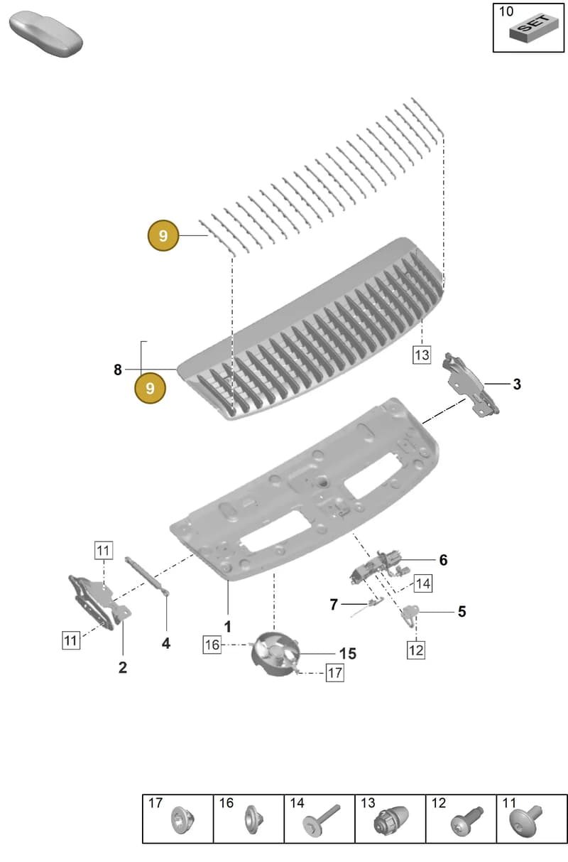 992853551AG2X — Porsche 911 (2018-2024) diagram p53803130, position 9