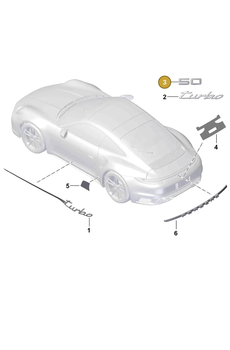 992853681AI44 — Porsche 911 (2020-2022) diagram p57810100, position 3