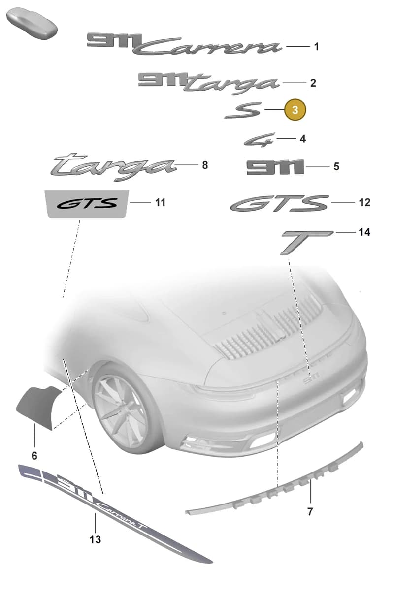 992853685LI0 — Porsche 911 (2018-2024) diagram p53810000, position 3