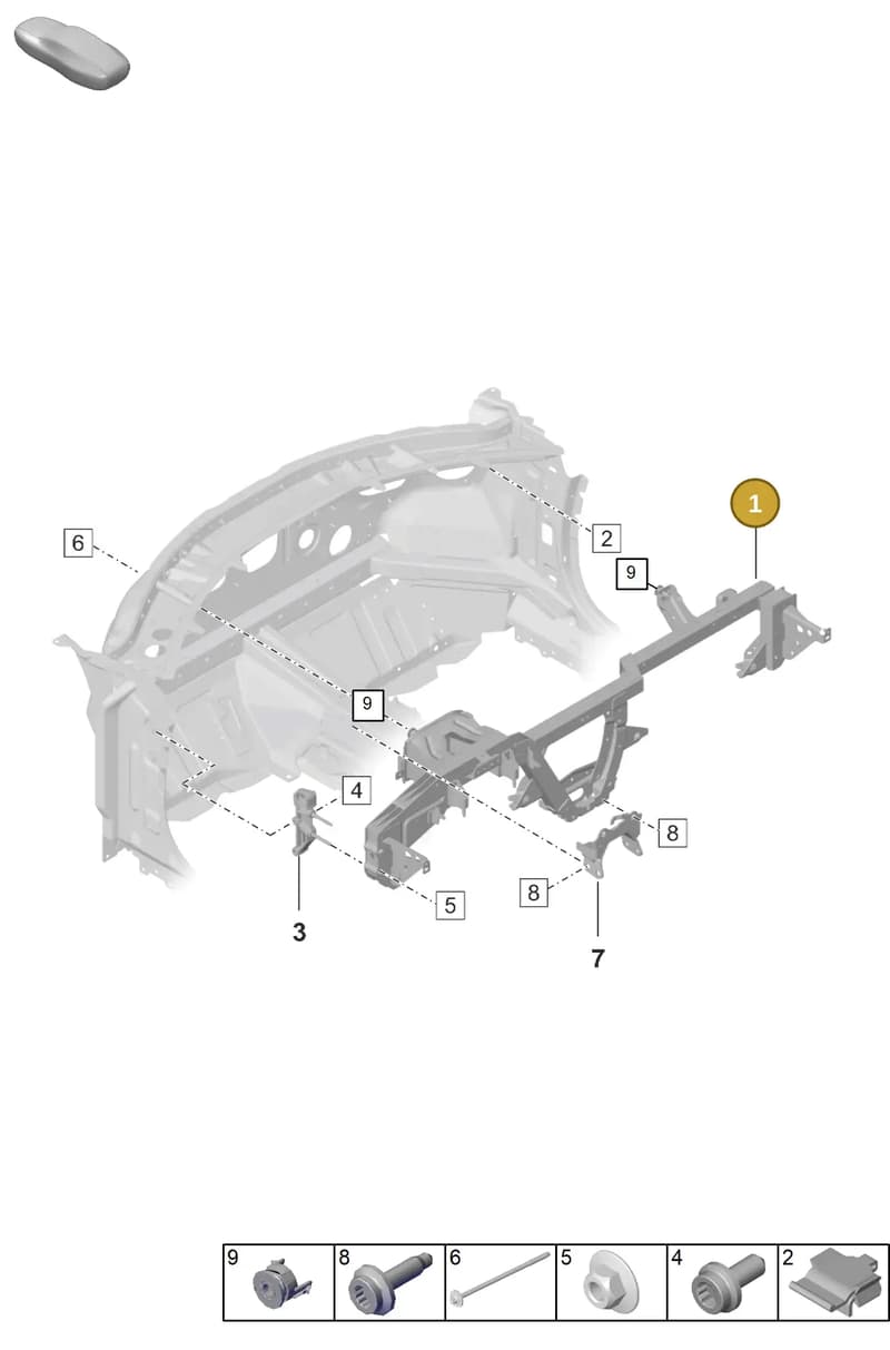 992857011E — Porsche 911 (2020-2022) diagram p57809200, position 1