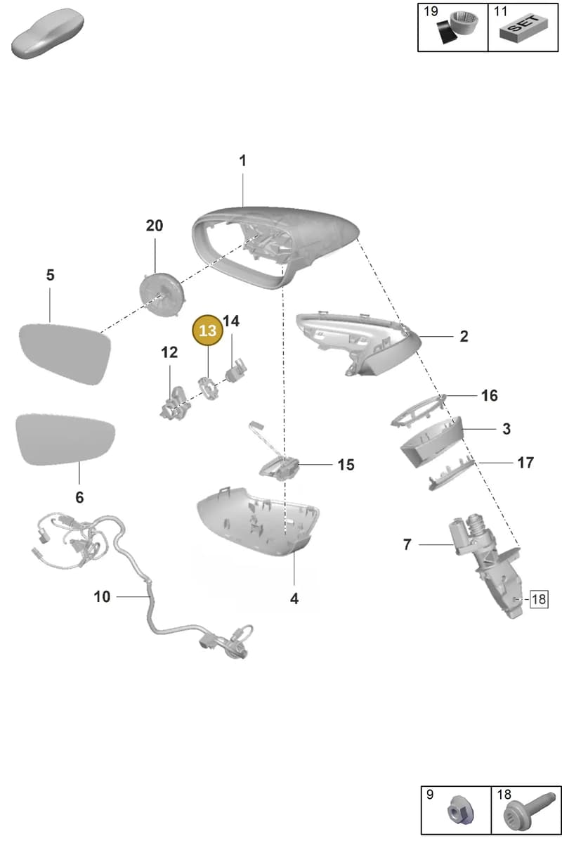 992857155A — Porsche 911 (2018-2024) diagram p53809510, position 13