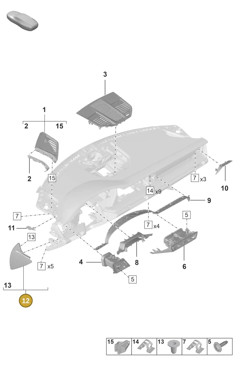 992857176OQ9 — Porsche GT3 RS (2021-) diagram p53809050, position 12
