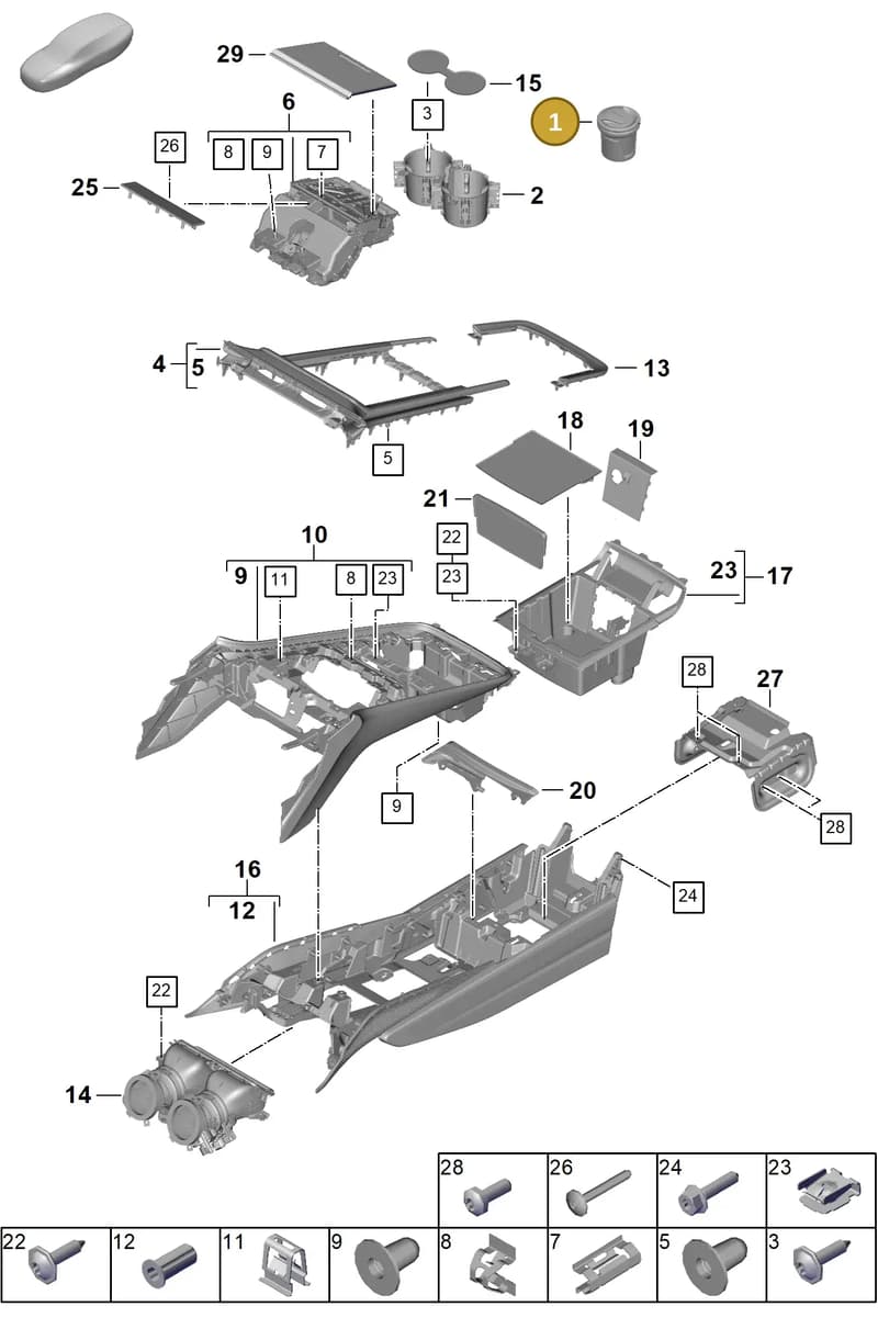 992857311B1E0 — Porsche Panamera (2023-) diagram p62809300, position 1