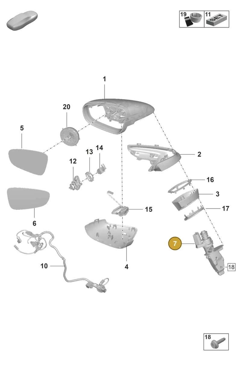 992857411F — Porsche 911 (2020-2022) diagram p53809500, position 7