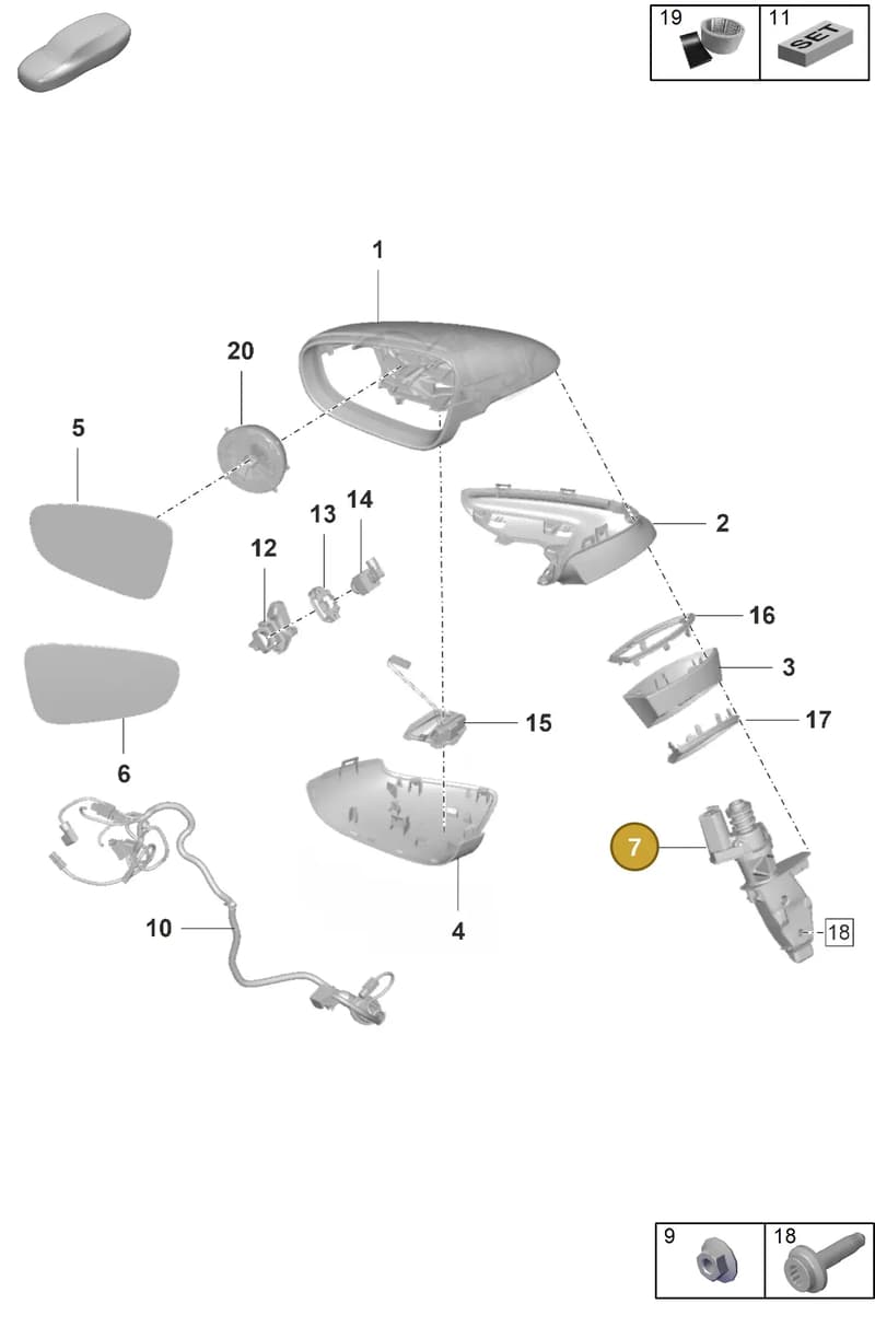 992857411J — Porsche 911 (2018-2024) diagram p53809510, position 7
