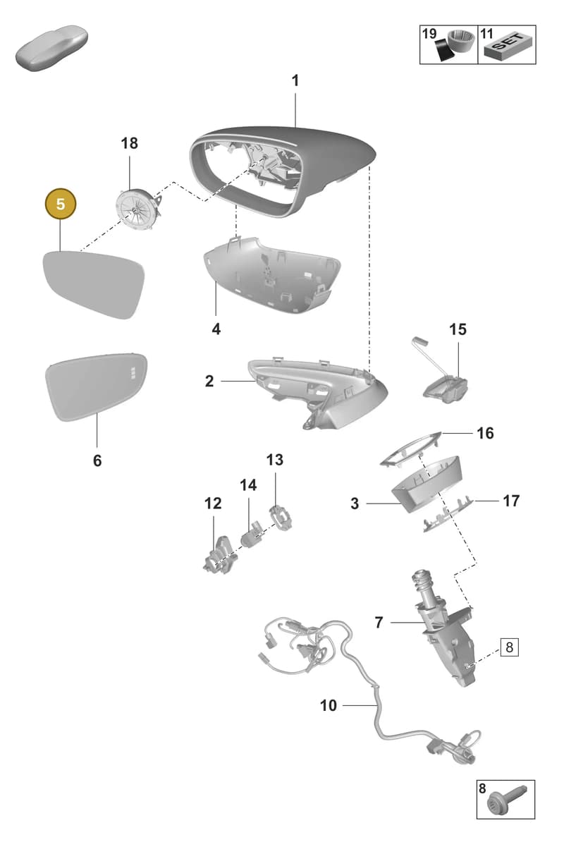 992857521C — Porsche Taycan Sport Turismo (2023-2025) diagram p56809500, position 5