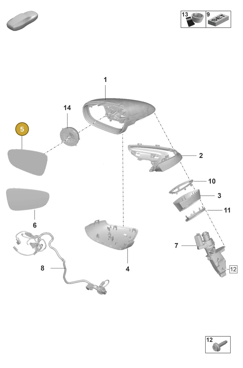 992857521E — Porsche 911 (2021-2022) diagram p59809500, position 5