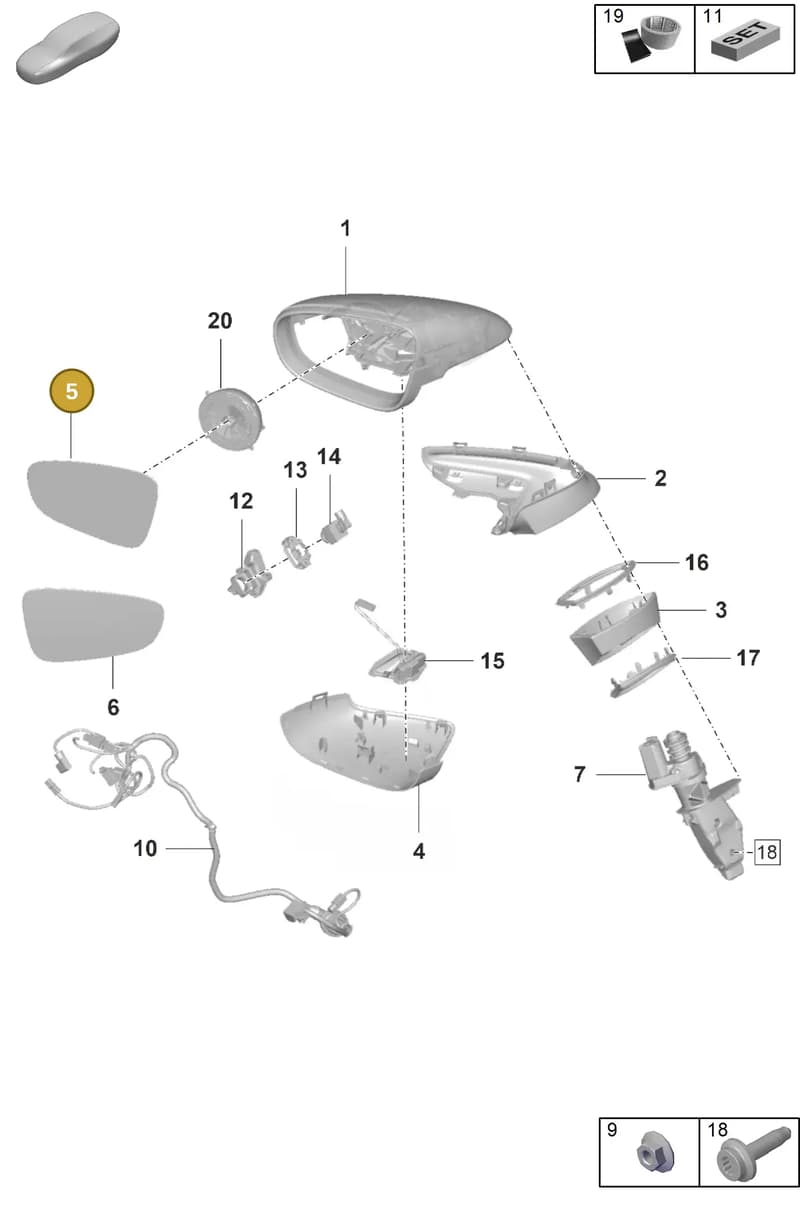 992857521F — Porsche 911 (2018-2024) diagram p53809510, position 5