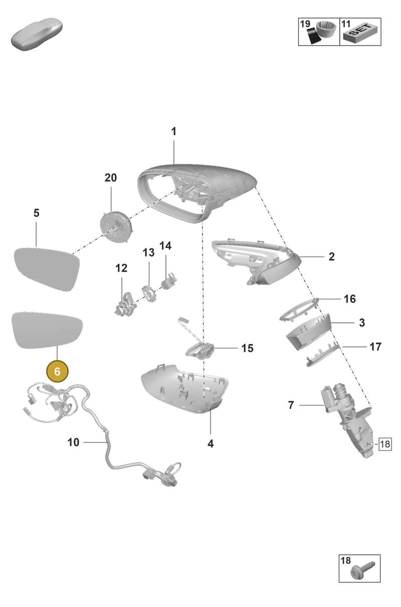 992857522M — Porsche 911 (2020-2022) diagram p53809500, position 6