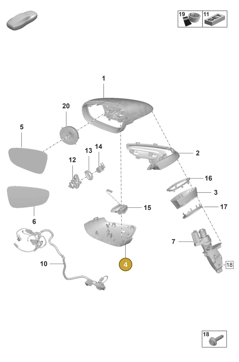 992857537COK1 — Porsche 992 Sport Classic (2020-) diagram p53809500, position 4