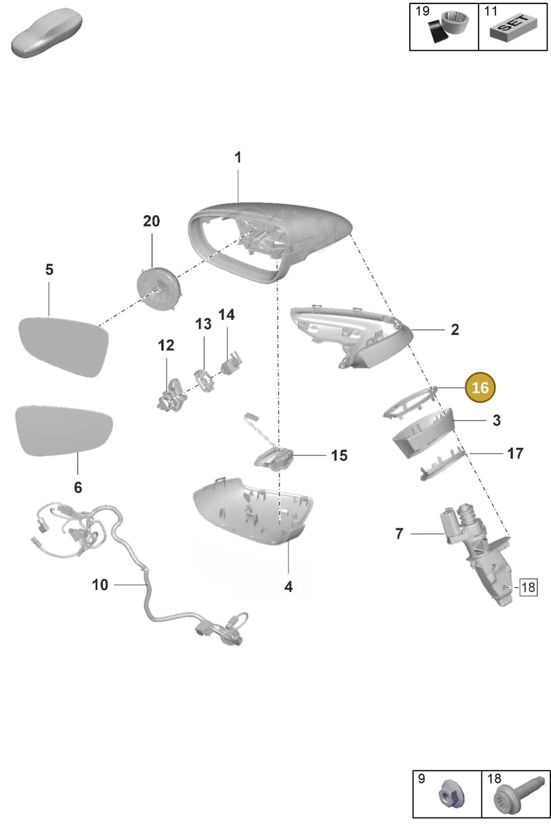 992857556 — Porsche 911 (2018-2024) diagram p53809510, position 16