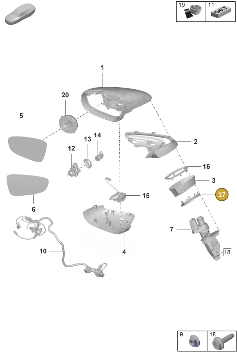 992857680 — Porsche 911 (2018-2024) diagram p53809510, position 17