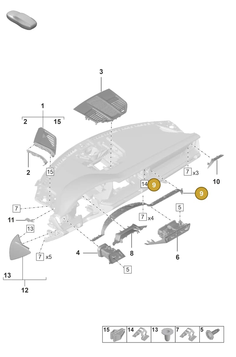 992858019B5Q0 — Porsche GT3 RS (2021-) diagram p53809050, position 9