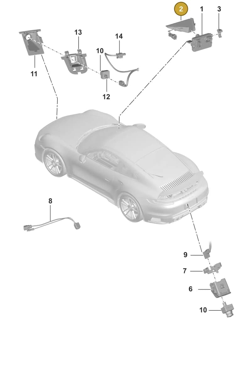 992858066A — Porsche 911 (2020-2022) diagram p57913000, position 2