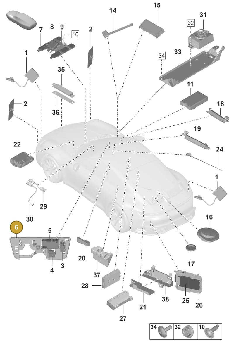 992858327 — Porsche 911 (2018-2024) diagram p53912000, position 6