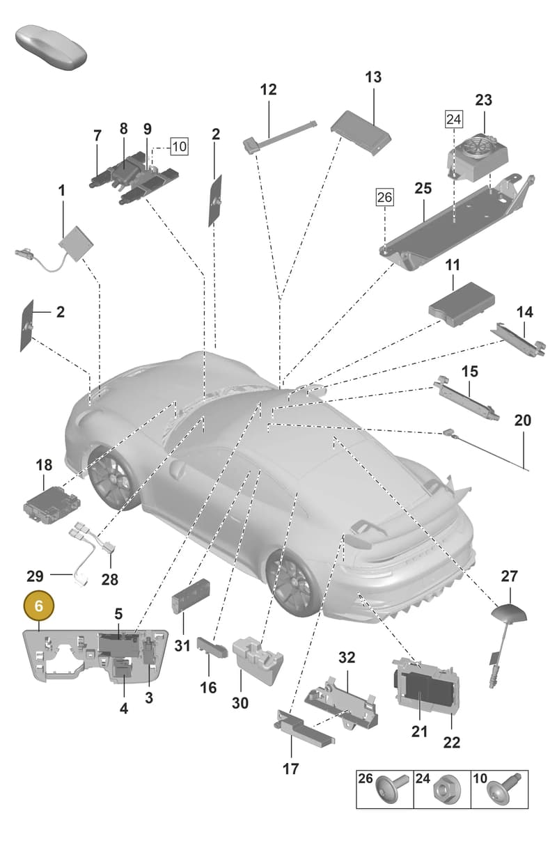992858327A — Porsche 911 (2021-2022) diagram p59912000, position 6