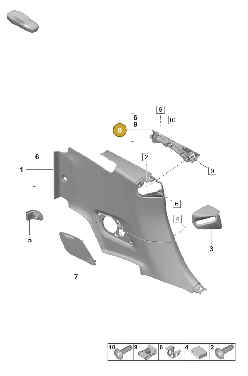 992862281A — Porsche 911 (2024-2025) diagram p53807260, position 8