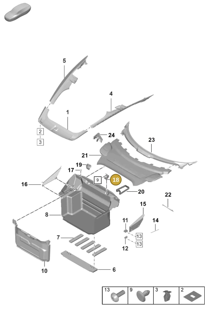 992863253AOK1 — Porsche 992 Sport Classic (2020-) diagram p57807000, position 18