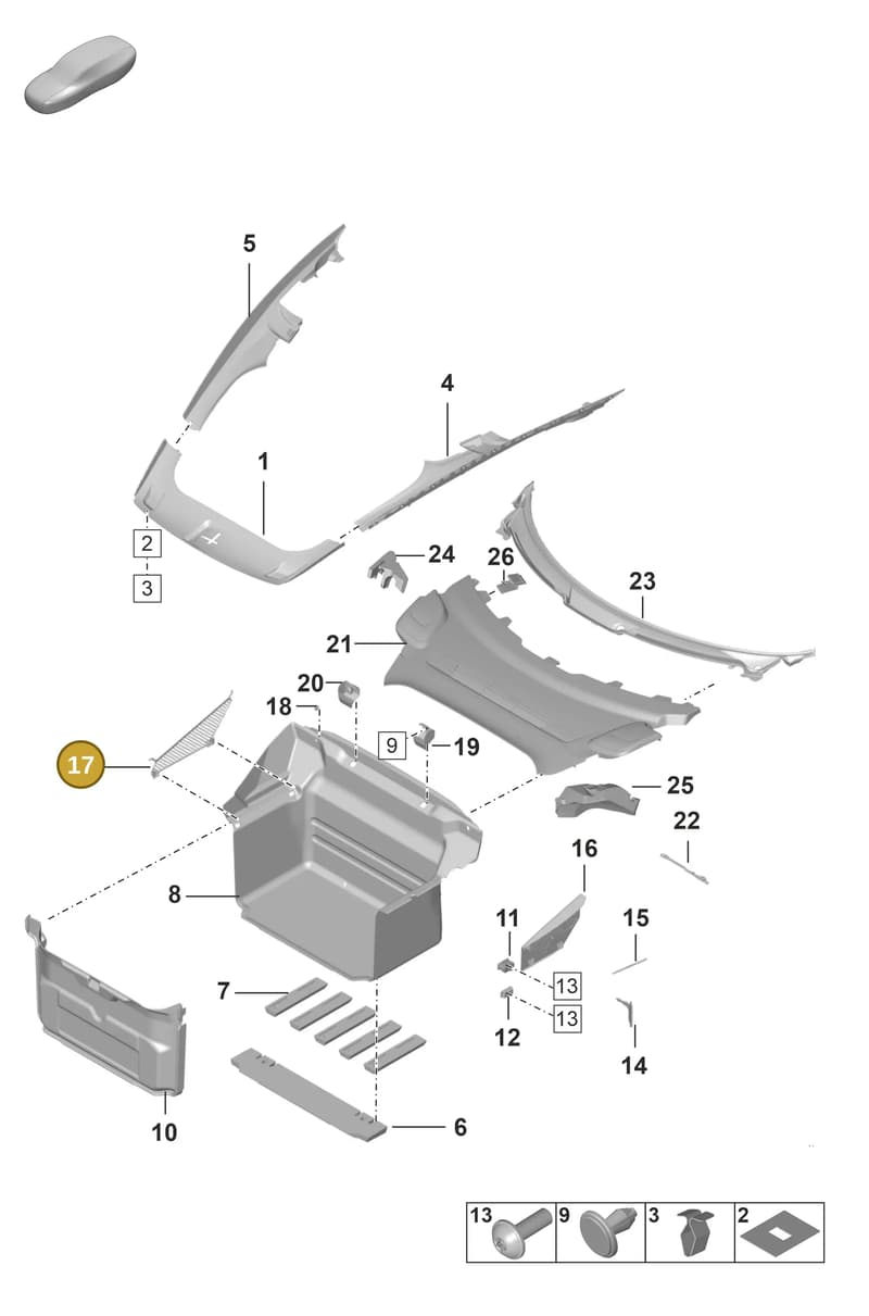 992863284A1E0 — Porsche 911 (2018-2024) diagram p53807000, position 17