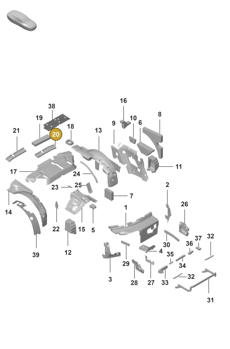 992863317 — Porsche 911 (2020-2022) diagram p53807800, position 20