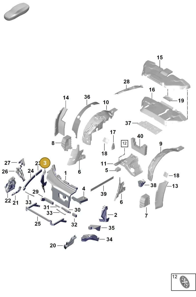 992863502A — Porsche 911 (2024-2025) diagram p63807450, position 3