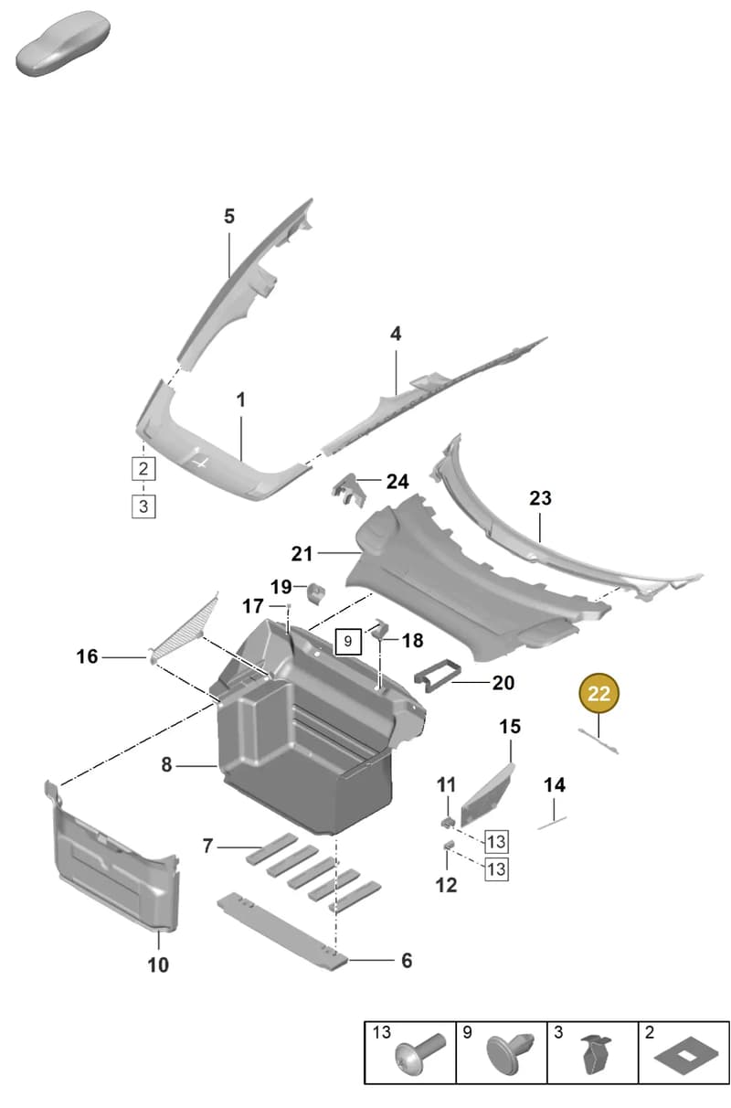 992863637 — Porsche 911 (2020-2022) diagram p57807000, position 22