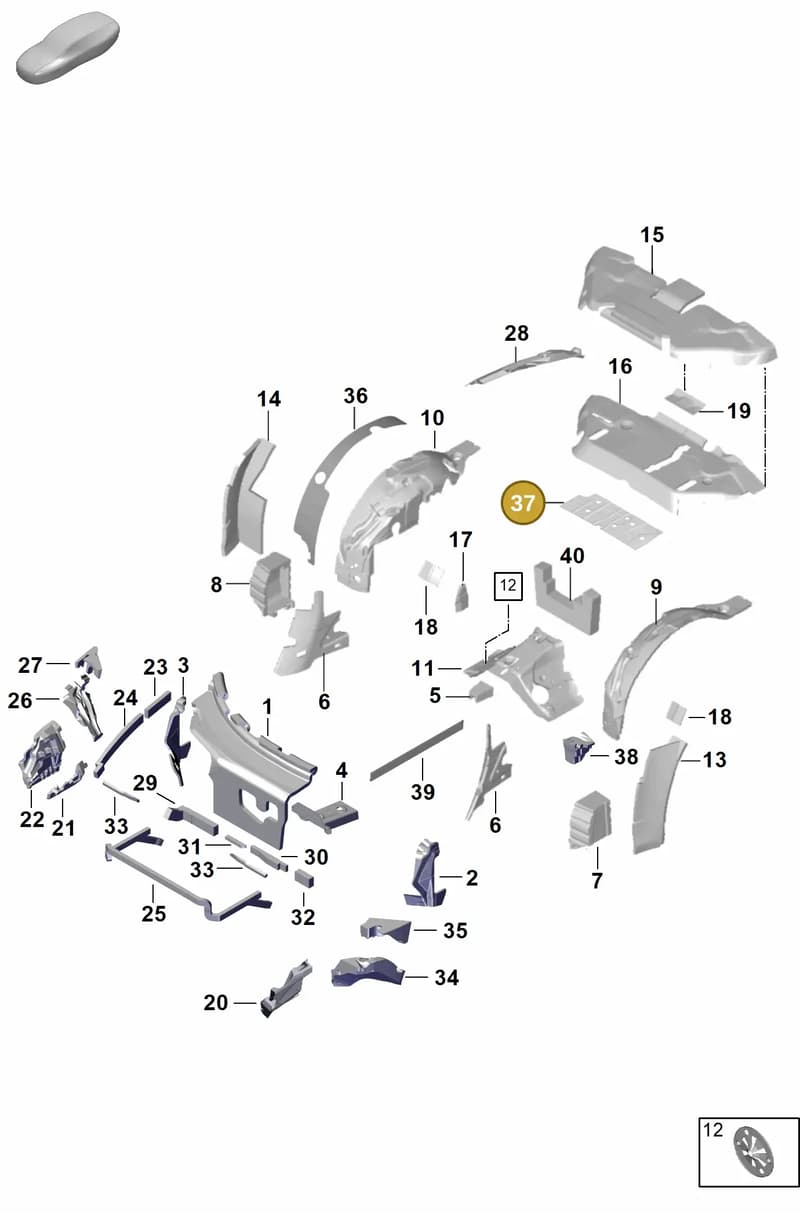 992863648A — Porsche 911 (2024-2025) diagram p63807450, position 37