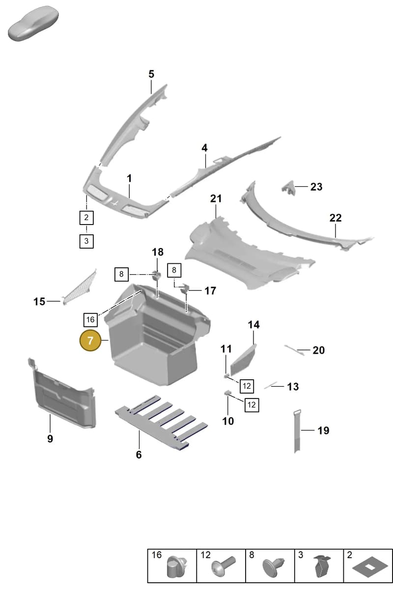 992863721DOD7 — Porsche 911 (2018-2024) diagram p53807010, position 7