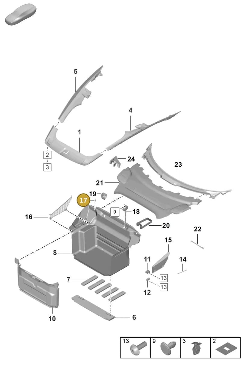 992863841OK1 — Porsche 992 Sport Classic (2020-) diagram p57807000, position 17