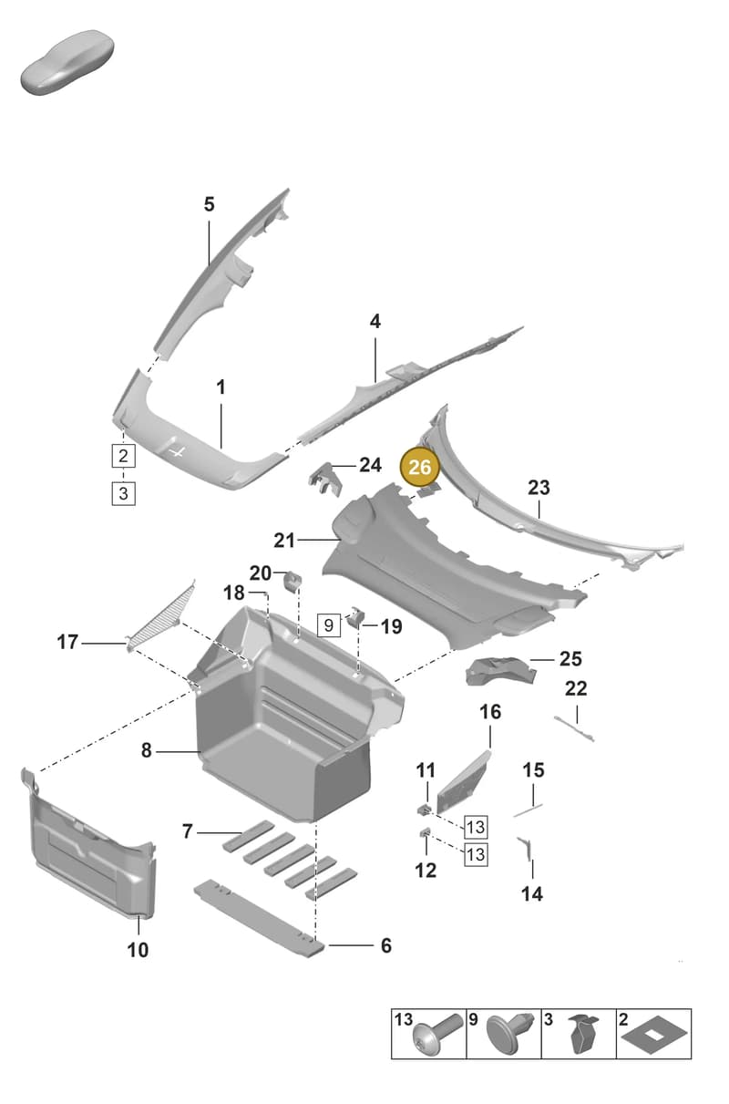 992863849A — Porsche 911 (2018-2024) diagram p53807000, position 26