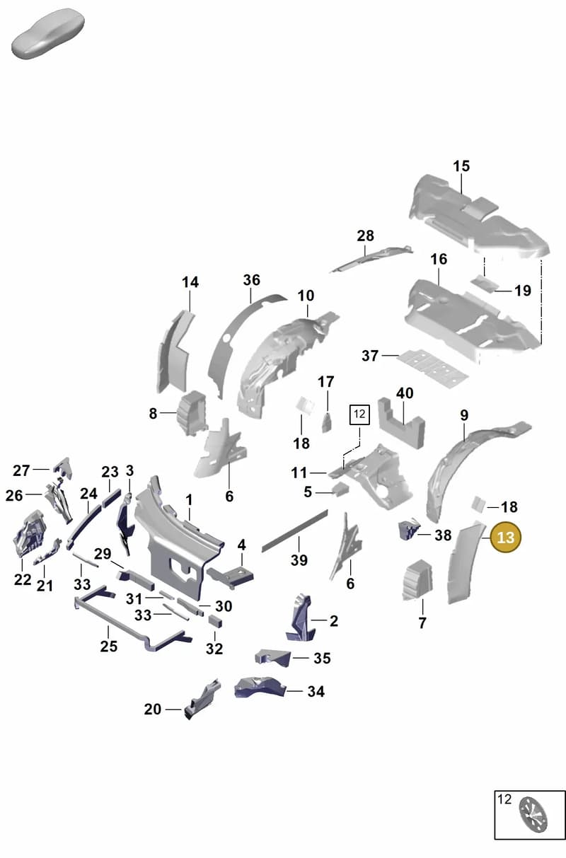 992863901 — Porsche 911 (2024-2025) diagram p63807450, position 13
