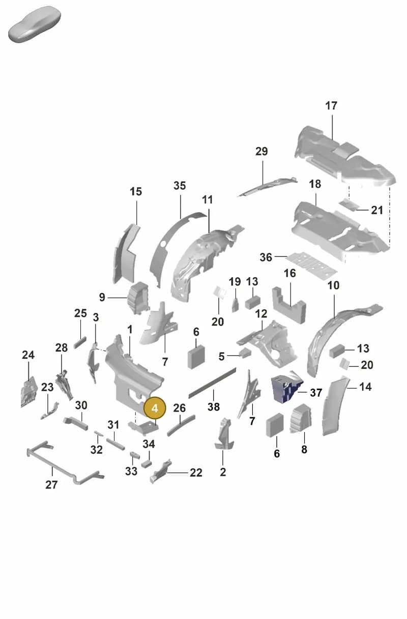 992864406 — Porsche 911 (2020-2022) diagram p53807810, position 4
