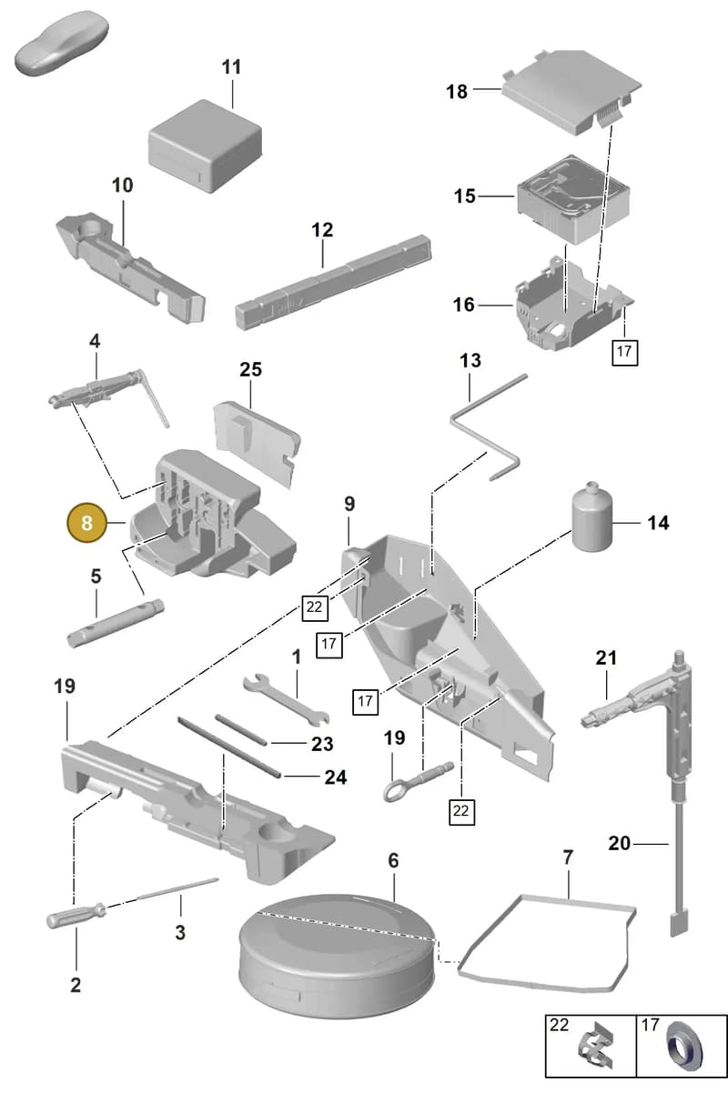 992864475A — Porsche 911 (2024-2025) diagram p63001000, position 8