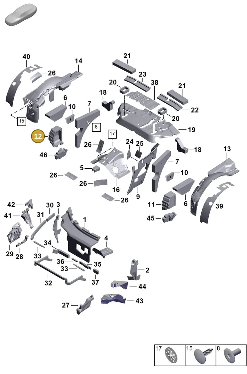 992864604 — Porsche 911 (2024-2025) diagram p63807445, position 12