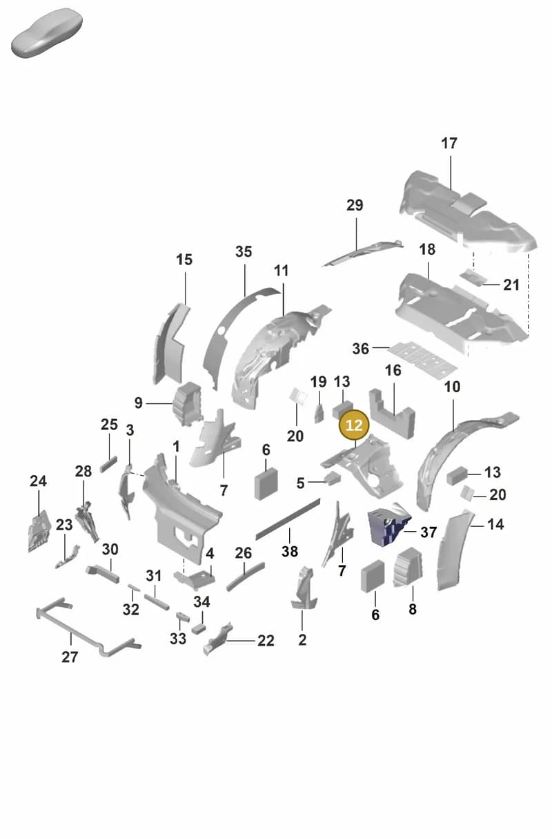992864665 — Porsche 911 (2020-2022) diagram p53807810, position 12