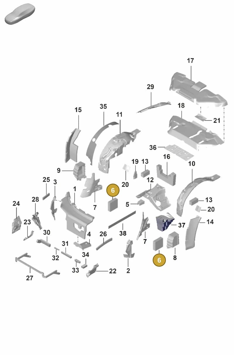 992864785 — Porsche 911 (2018-2024) diagram p53807810, position 6
