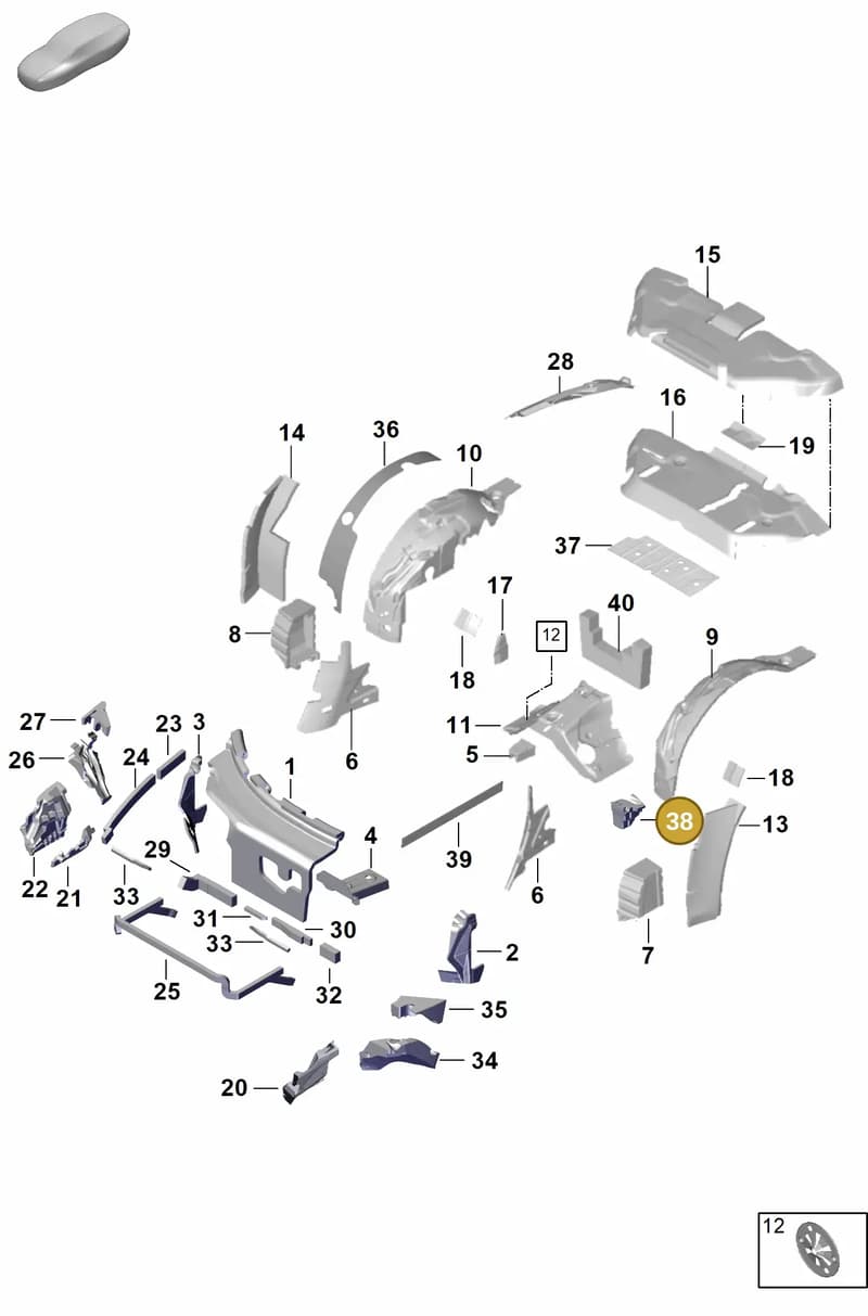 992864859C — Porsche 911 (2024-2025) diagram p63807450, position 38