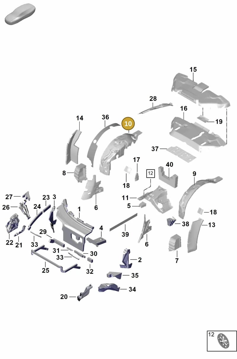 992864930B — Porsche 911 (2024-2025) diagram p63807450, position 10