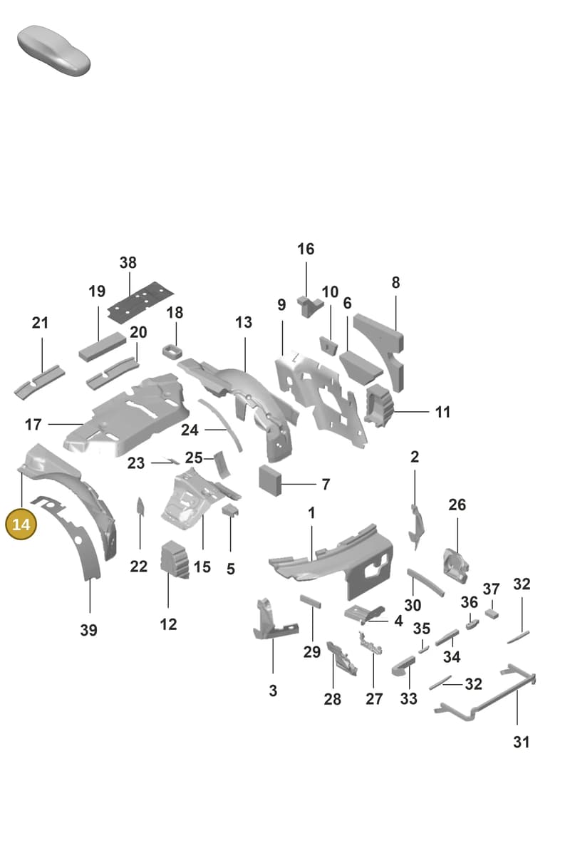 992864930C — Porsche 911 (2020-2022) diagram p53807800, position 14