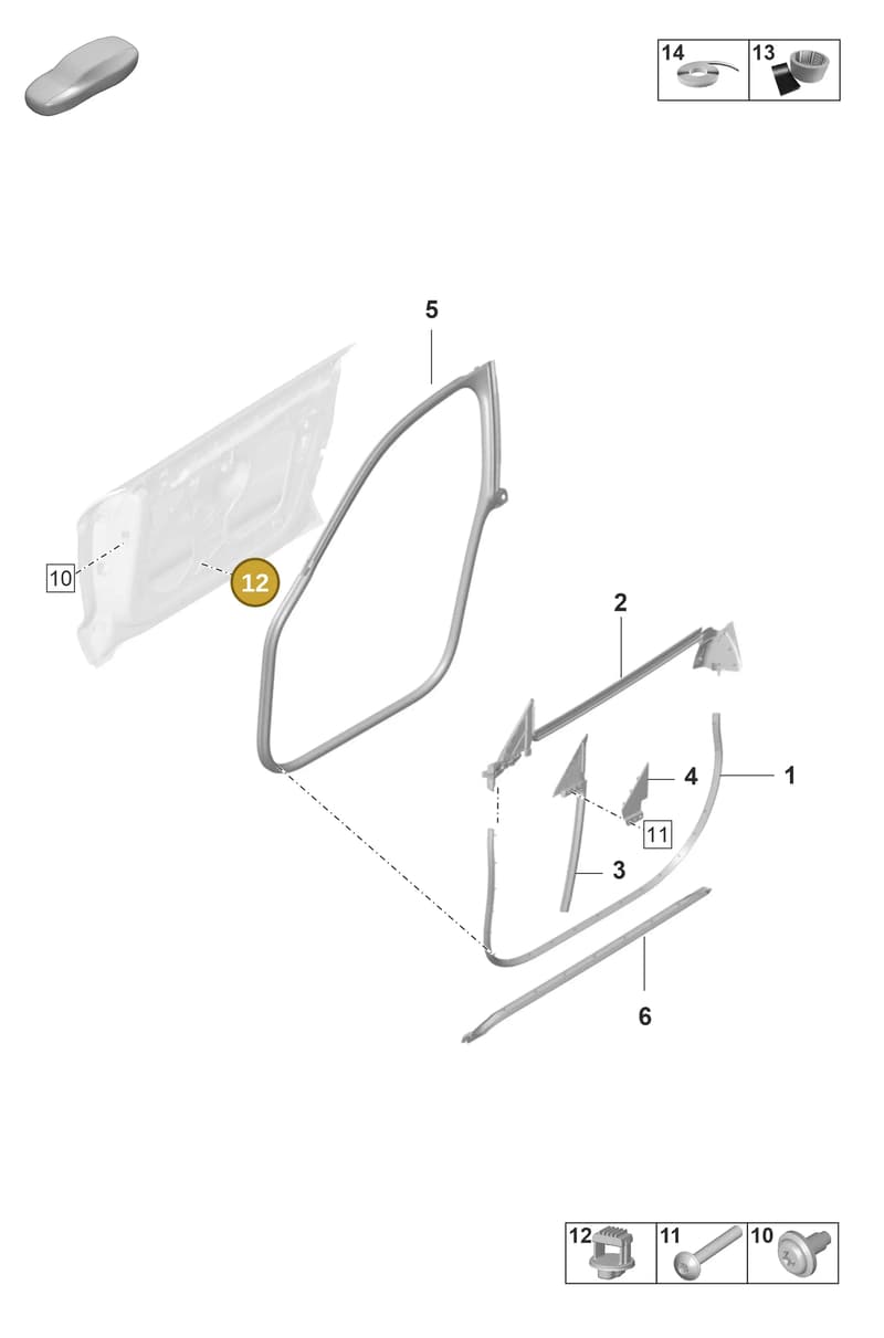 992867075 — Porsche Taycan Sport Turismo (2019-2024) diagram p56804050, position 12