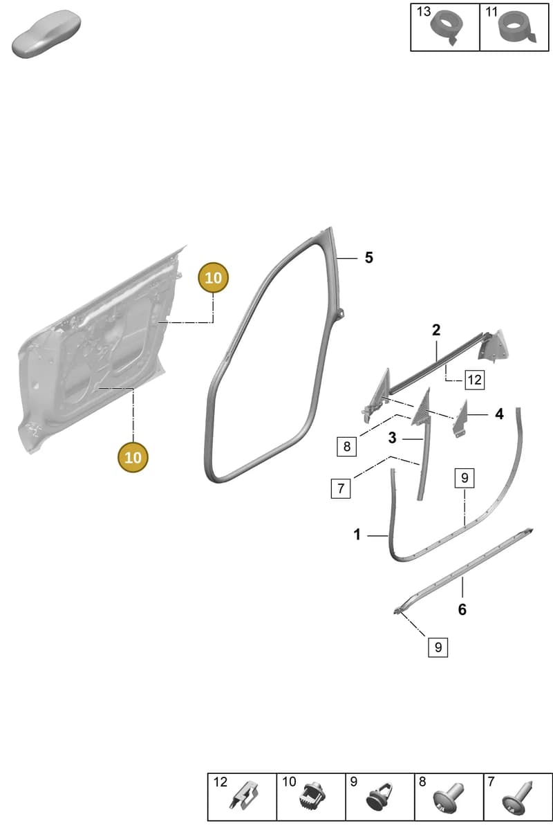 992867075 — Porsche Taycan Sport Turismo (2023-2025) diagram p64804100, position 10