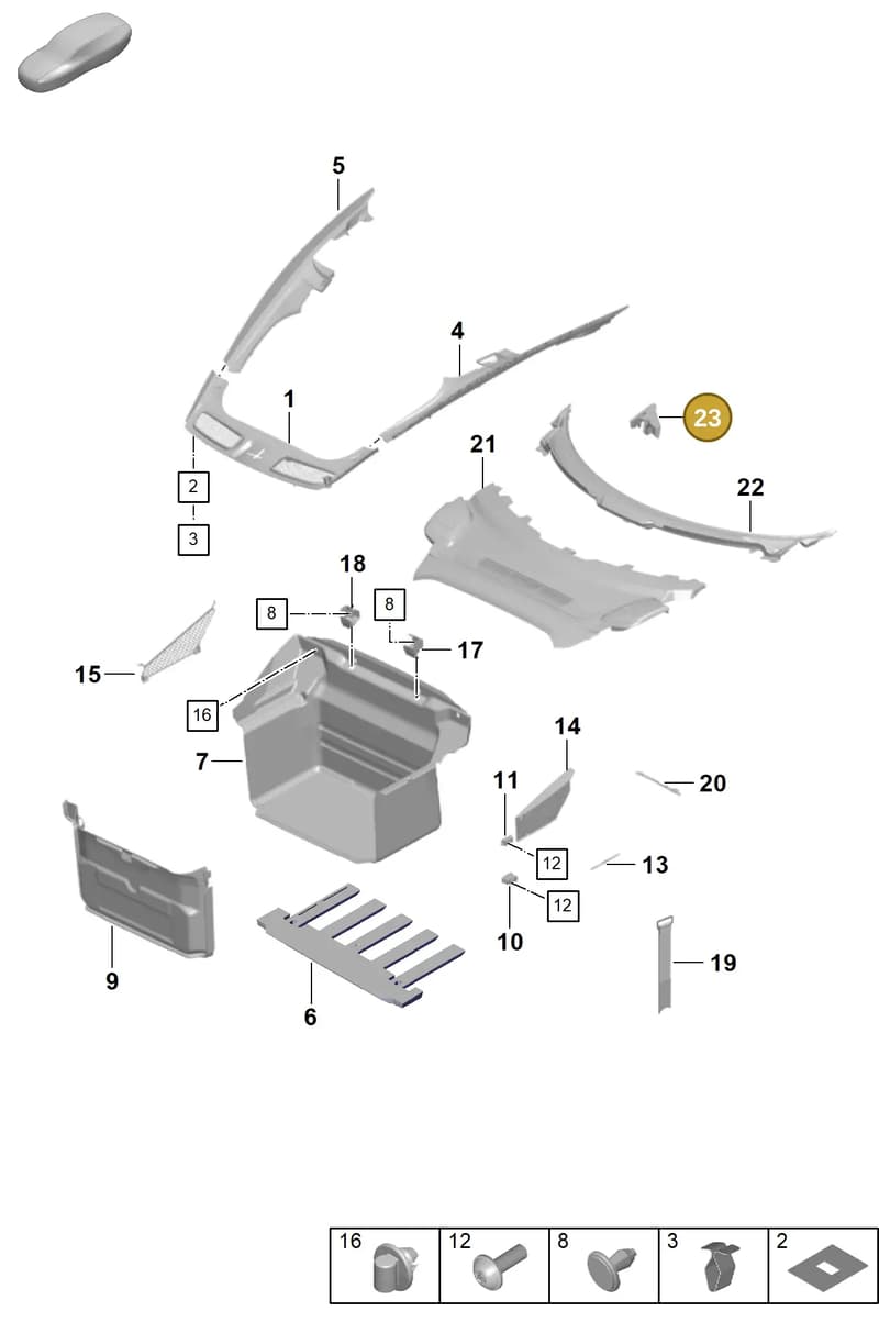 992867129A — Porsche 911 (2018-2024) diagram p53807010, position 23