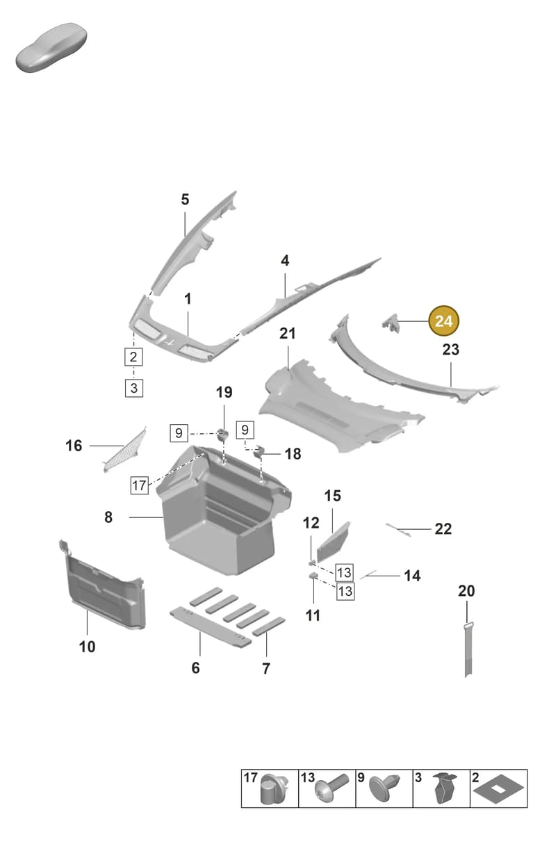 992867129A — Porsche 911 (2021-2022) diagram p59807000, position 24