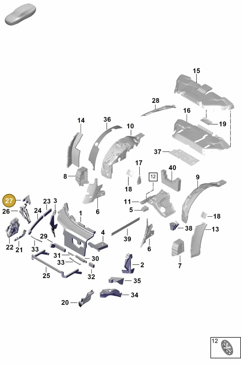 992867129A — Porsche 911 (2024-2025) diagram p63807450, position 27