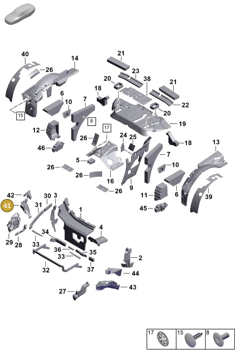992867526B — Porsche 911 (2024-2025) diagram p63807445, position 41