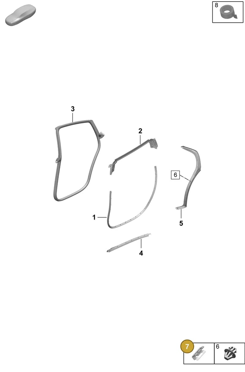 992867633A — Porsche Taycan Sport Turismo (2023-2025) diagram p64804150, position 7